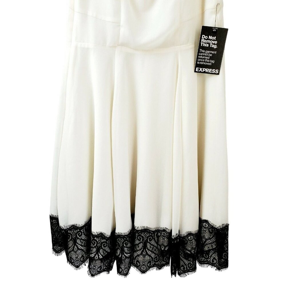 Express Women's Fit & Flare White Black Dress Size 2 NWT $ 88.00 - Picture 9 of 9
